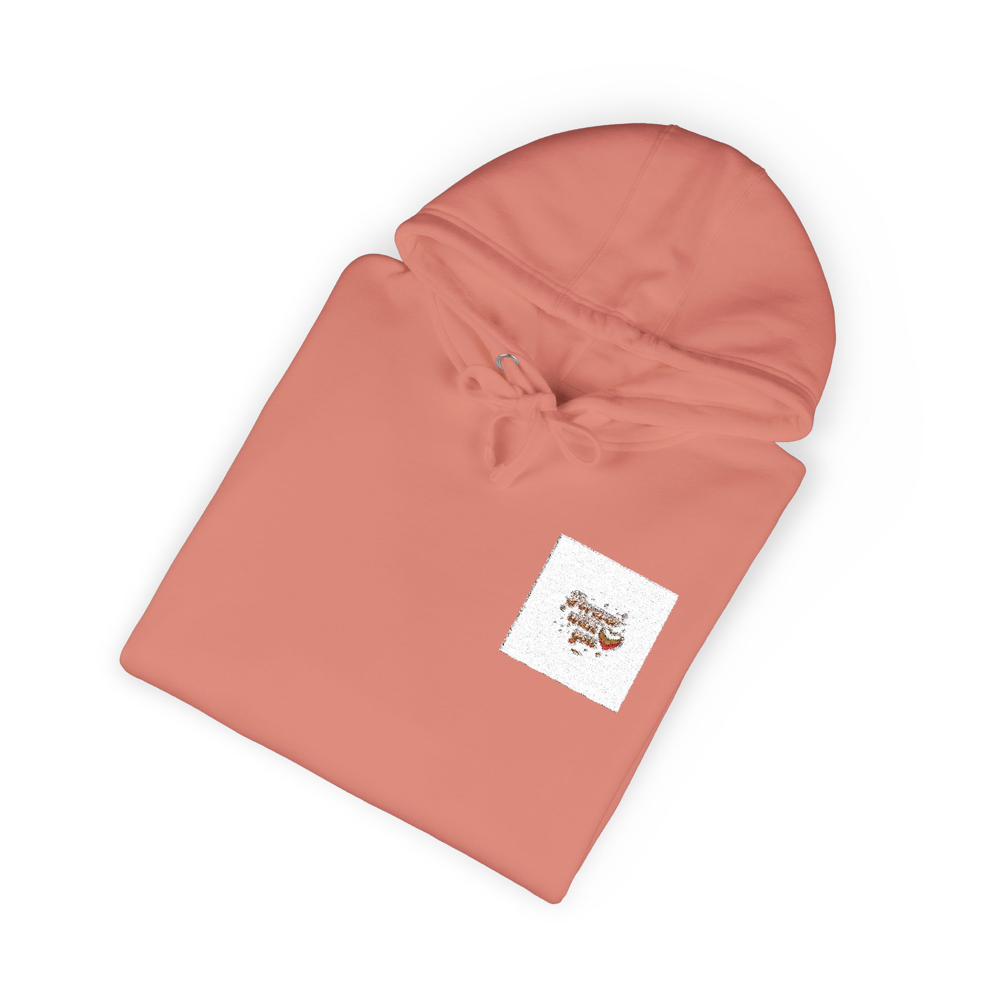 Cozy Coral Hoodie — Minimal Floral Pocket Heart Design - Image 4
