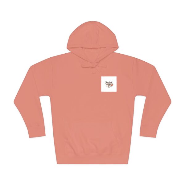 Cozy Coral Hoodie — Minimal Floral Pocket Heart Design