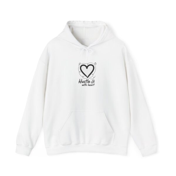Hoodie — "Hustle with Heart" Minimal Heart Logo Pullover