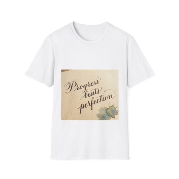 Progress Beats Perfection T‑Shirt — Inspirational Vintage Script Tee