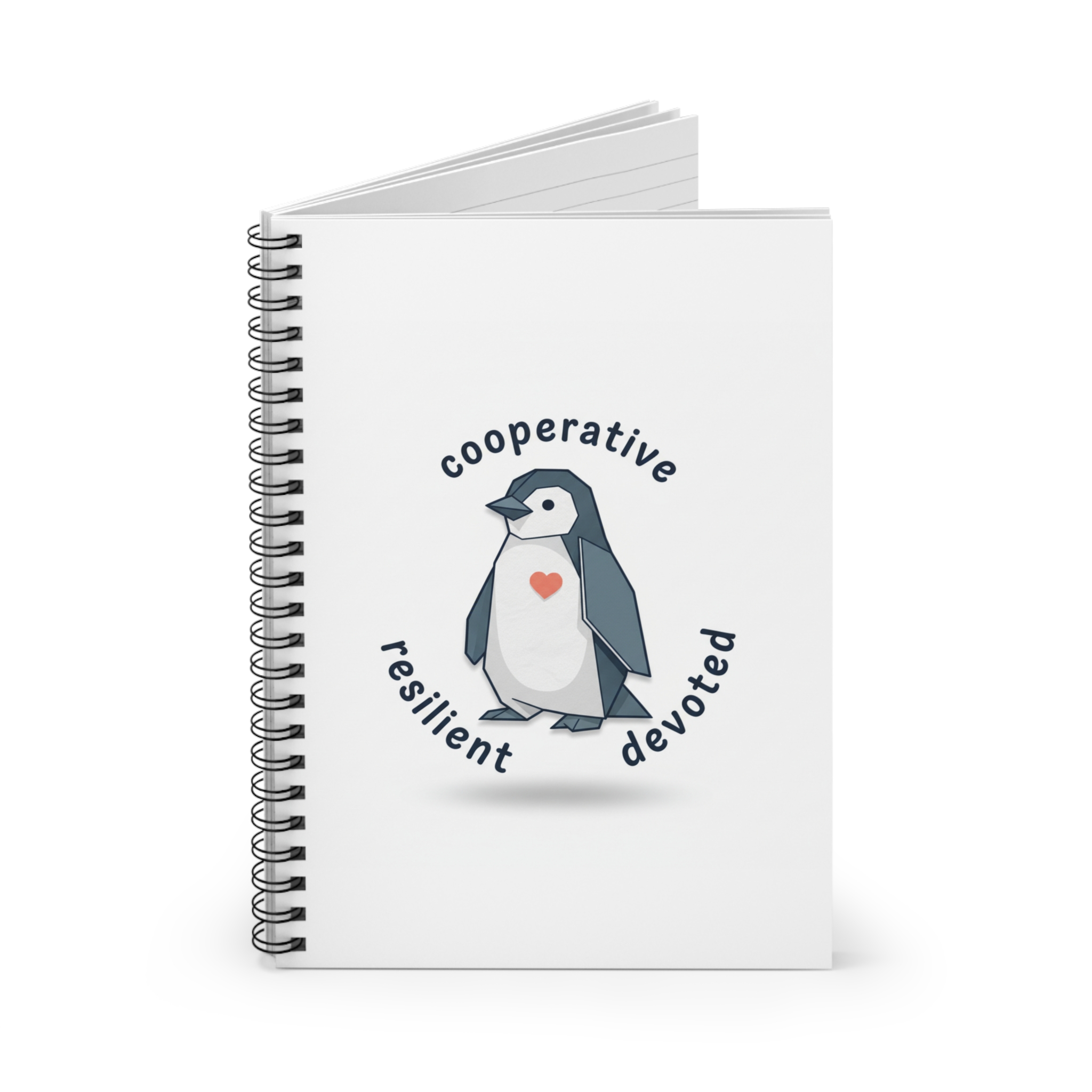 Penguin Traits Spiral Notebook — "Cooperative Resilient Devoted" Ruled Journal - Image 2