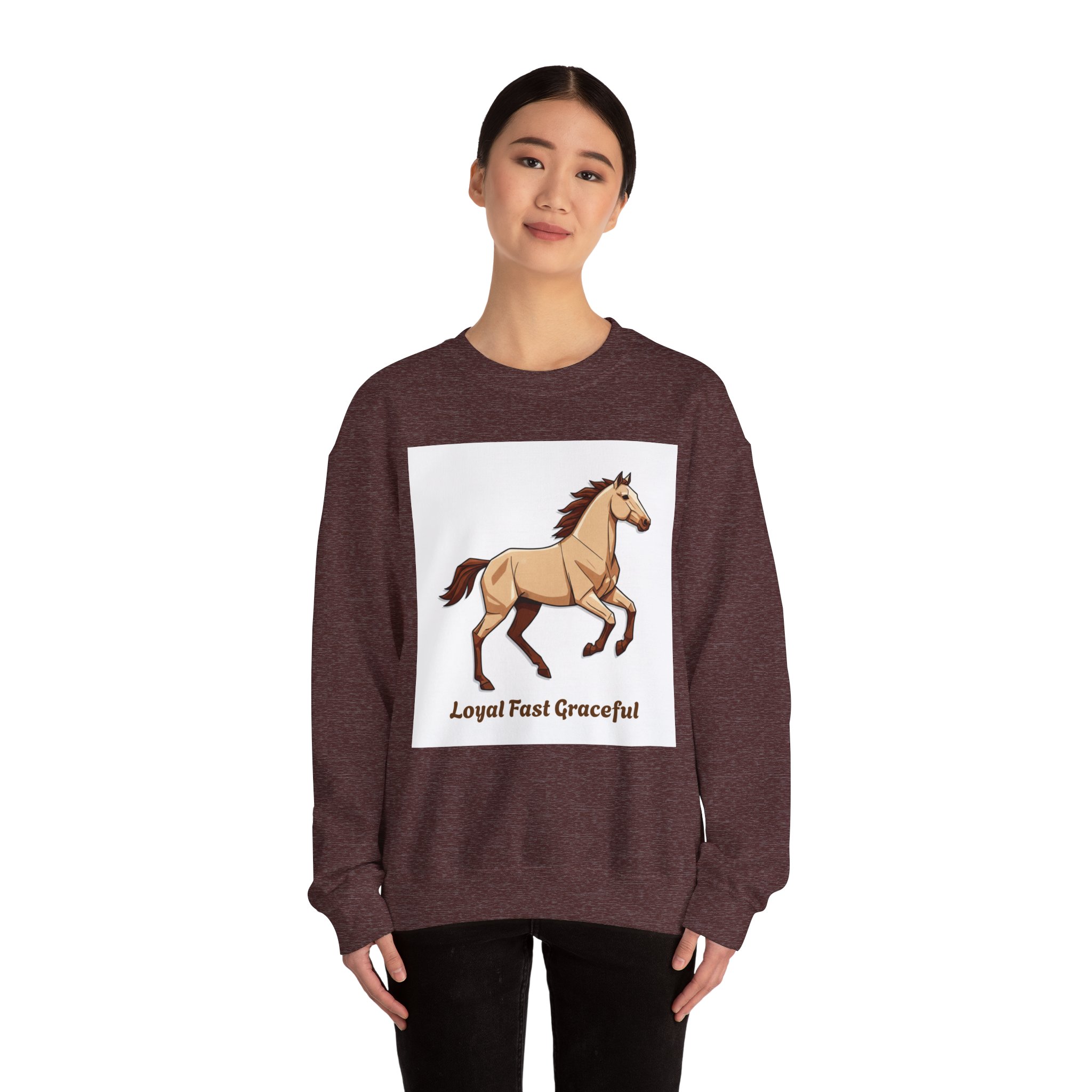 Horse Graphic Crewneck Sweatshirt — "Loyal Fast Graceful" - Image 16
