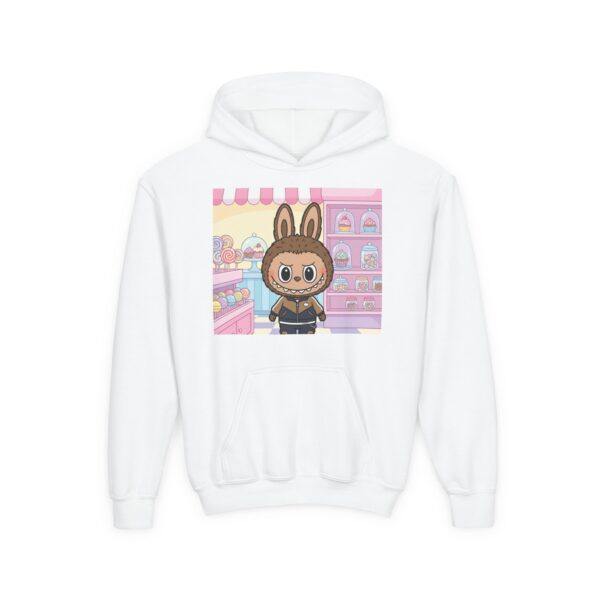 Cute Bunny Character Youth Hoodie — Kawaii Sweet Shop Graphic