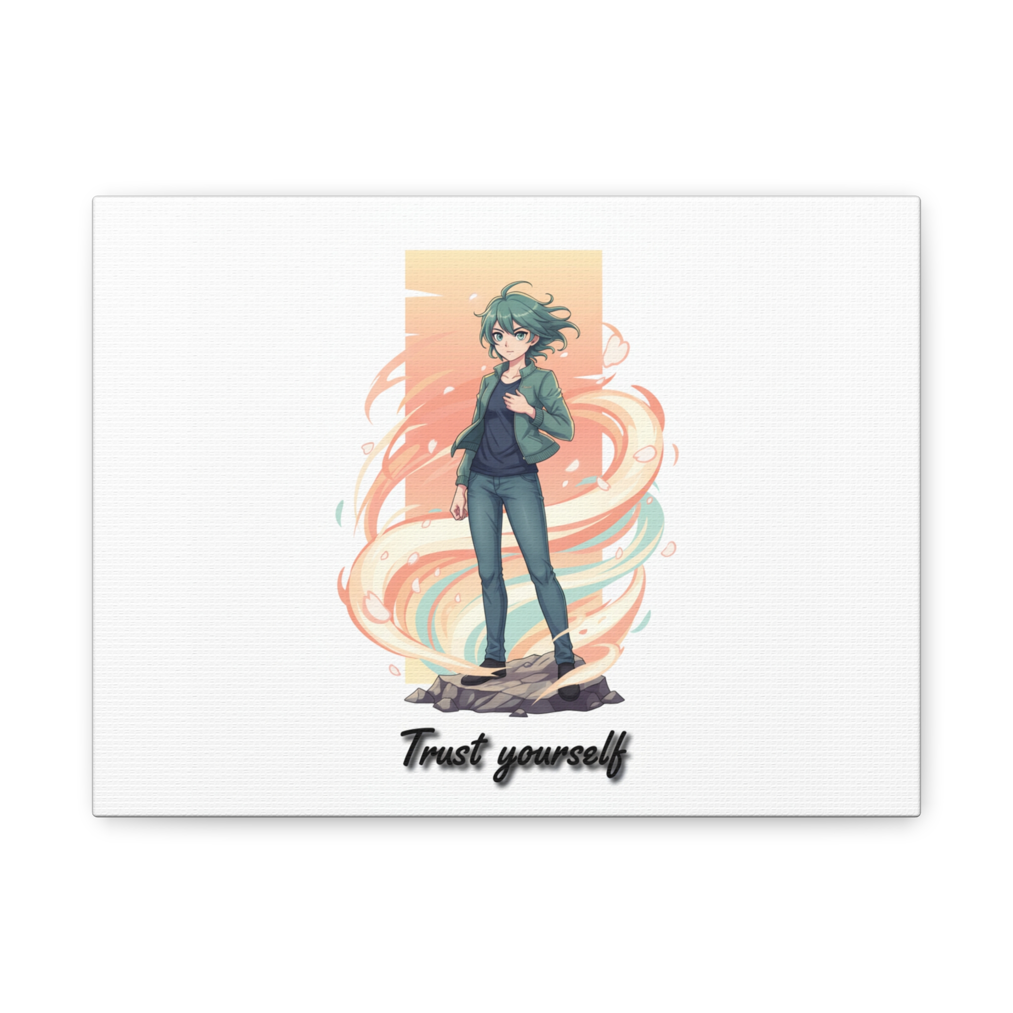 'Trust Yourself' Inspirational Anime Canvas Wall Art — Matte Stretched Print