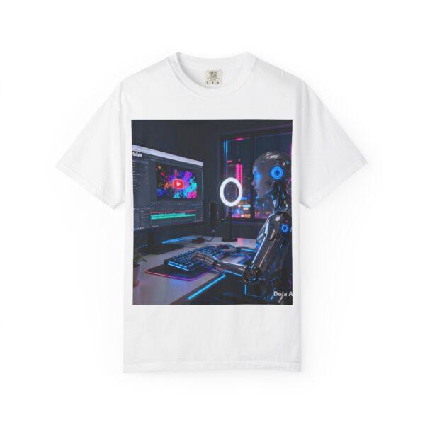 AI Gamer T‑Shirt — Neon Cyberpunk PC Setup Graphic Tee
