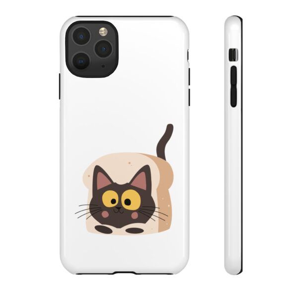 Cute Cat-in-Bread Phone Case — Kawaii Black Cat Protective iPhone Cover