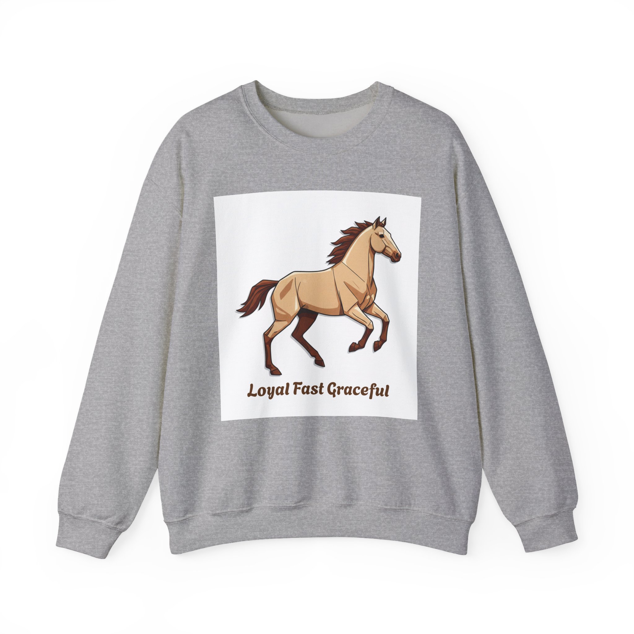 Horse Graphic Crewneck Sweatshirt — "Loyal Fast Graceful" - Image 21