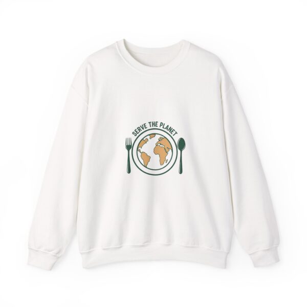 Serve the Planet Sweatshirt — Eco-Friendly Earth Plate Crewneck