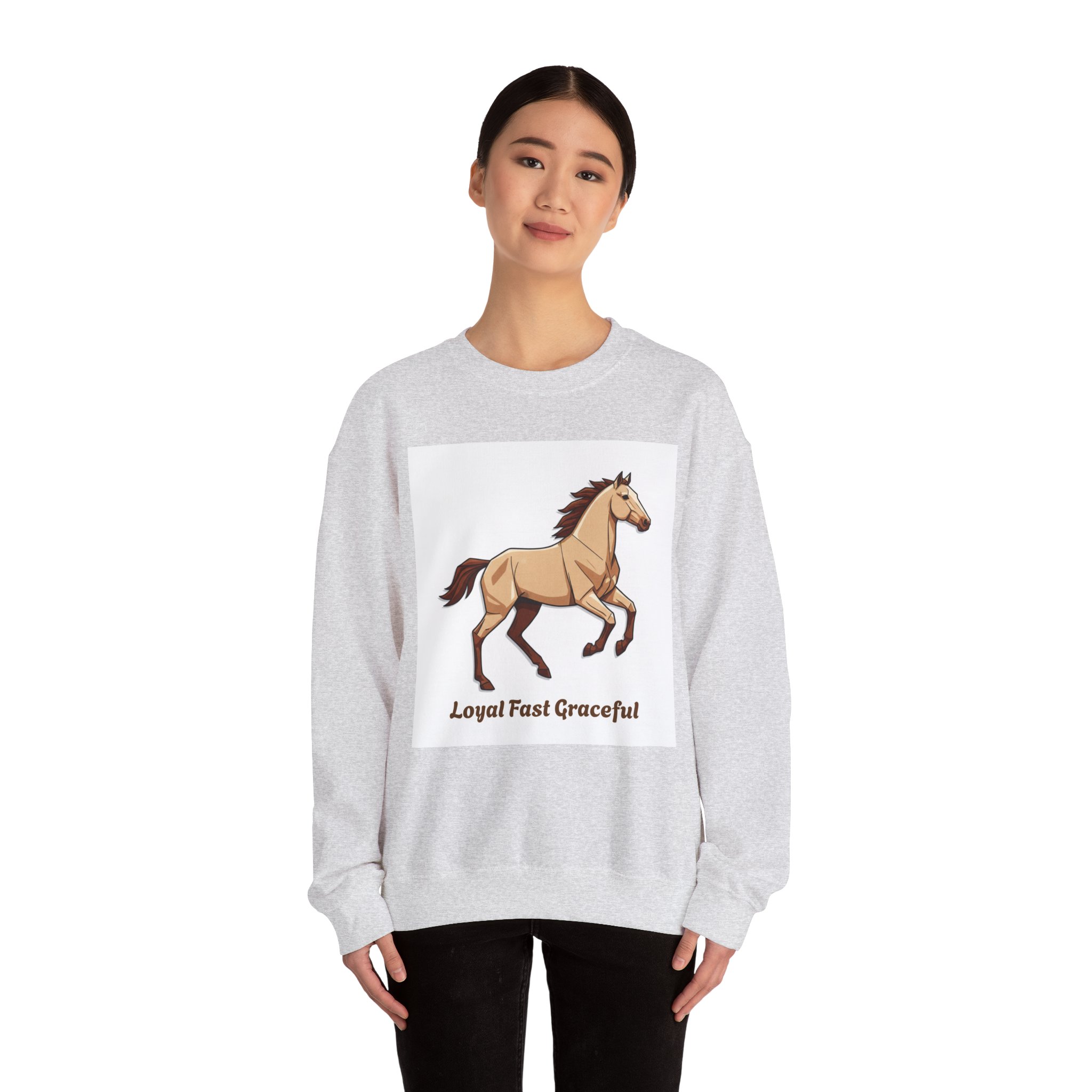 Horse Graphic Crewneck Sweatshirt — "Loyal Fast Graceful" - Image 8