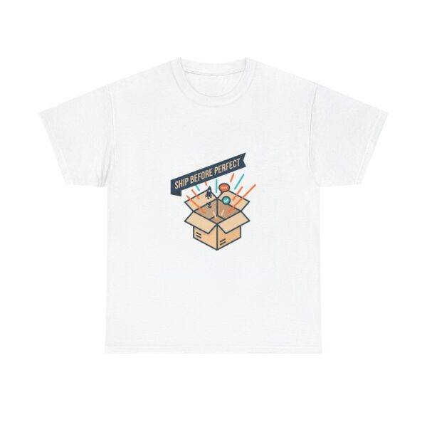 T-Shirt — "Ship Before I Perfect" Moving Box Graphic Tee