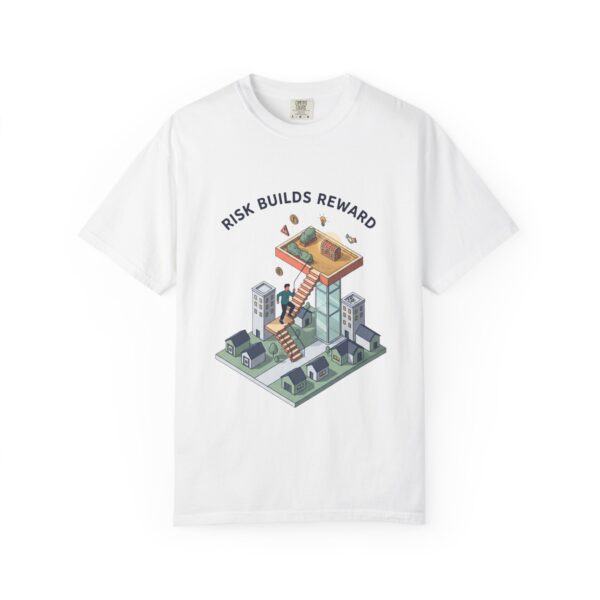 Motivational Risk Builds Reward T-Shirt — Inspirational Investing Graphic Tee