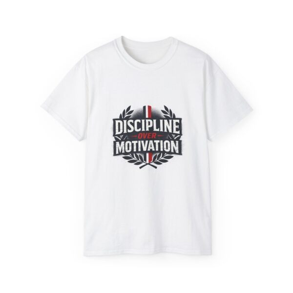 Discipline Over Motivation T‑Shirt — Motivational Fitness Tee