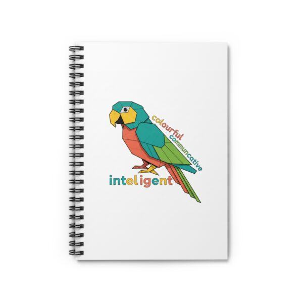 Intelligent Colorful Parrot Spiral Notebook — Ruled Lined Journal