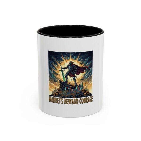 Inspirational Viking Warrior Coffee Mug — "Hardships Reward Courage" Accent Mug