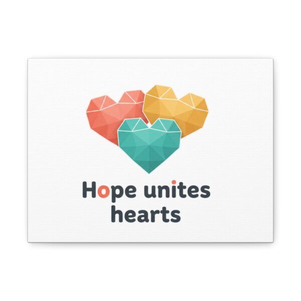 Hope Unites Hearts Canvas Art — Geometric Heart Wall Decor