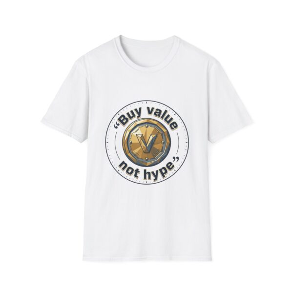T-Shirt — "Buy Value Not Hype" Cryptocurrency Coin Graphic Tee