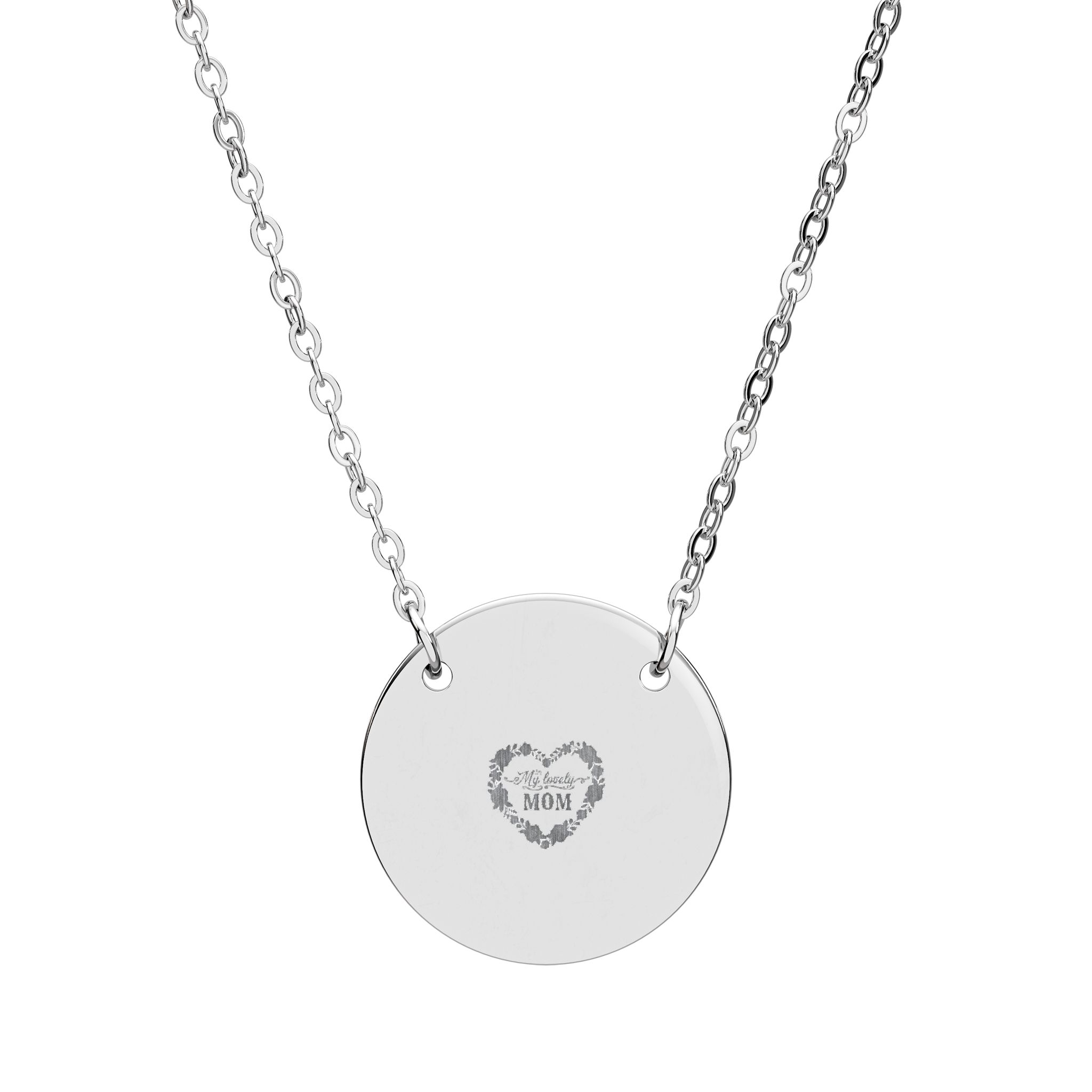 Engraved Circle Necklace – Personalized Heart Initial Pendant