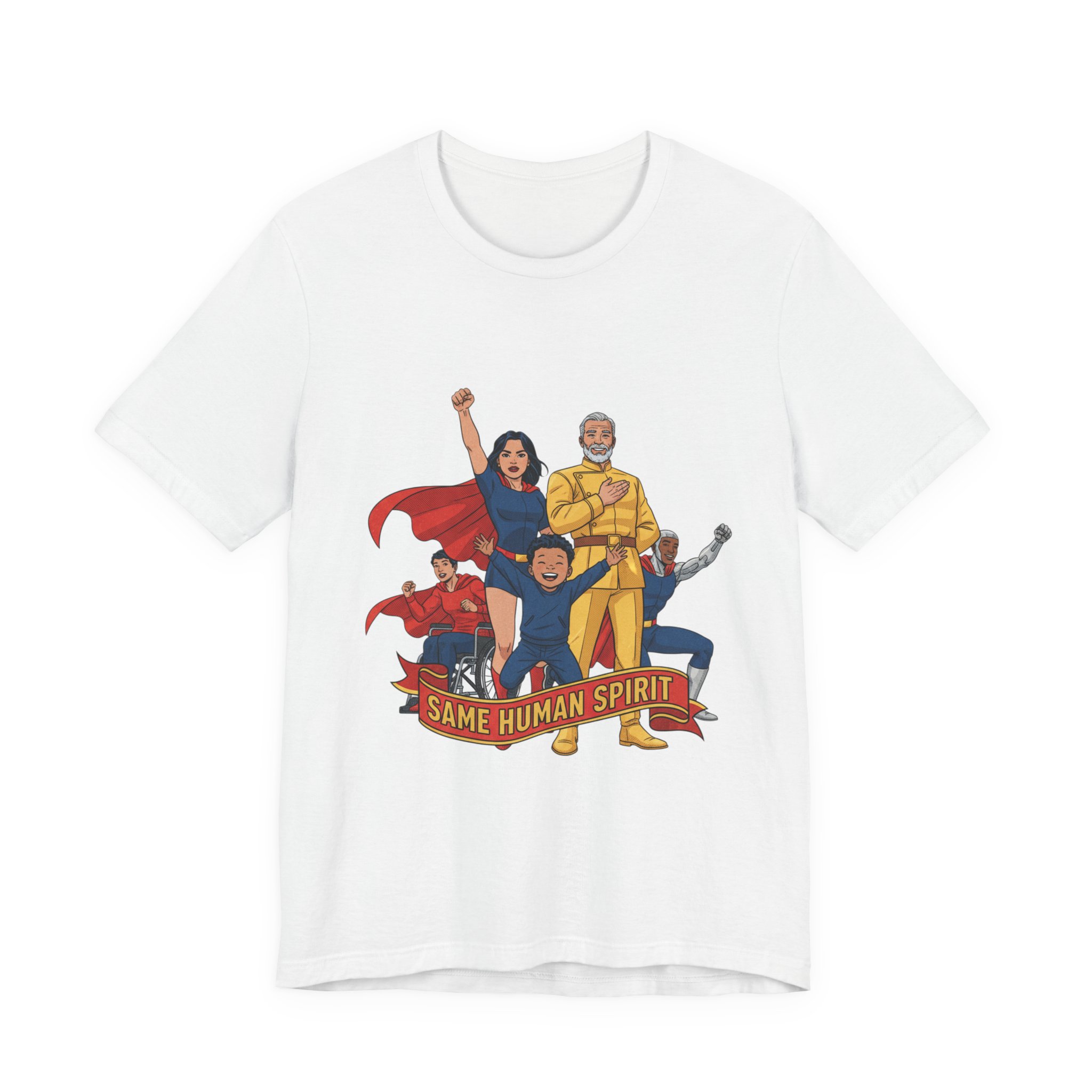 Same Human Spirit T-Shirt — Inclusive Superhero Family Tee
