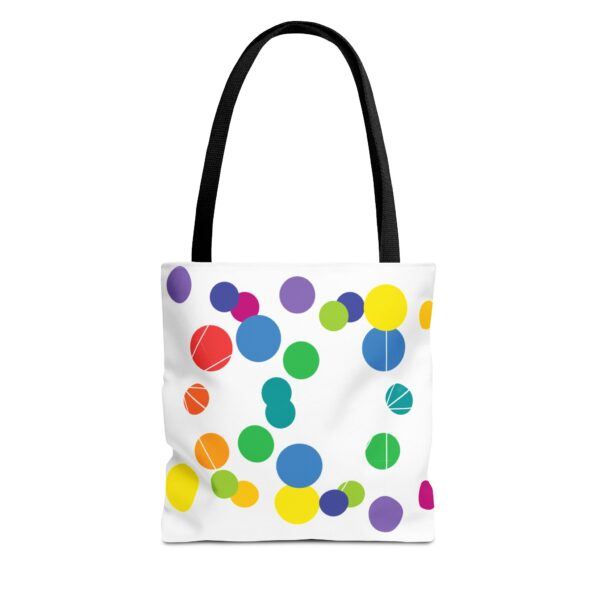 Colorful Polka Dot Tote Bag — Bright Rainbow Circle Design