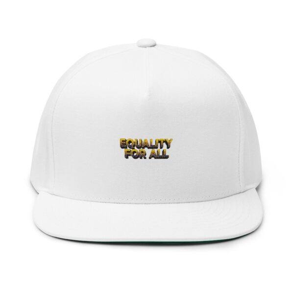 Flat Bill Cap — Embroidered "Equality For All" Snapback