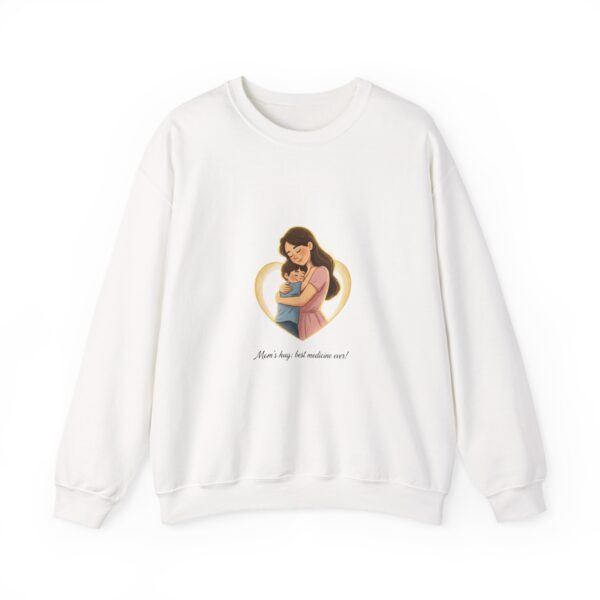 Mother and Baby Heart Crewneck Sweatshirt — "There’s a hug that welcomes you"