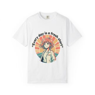 Anime Sunrise T-Shirt — “Every day is a fresh start” Motivational Tee