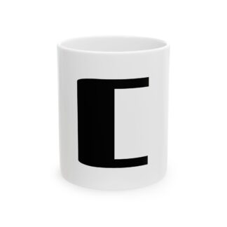 Monogram 'C' Ceramic Mug — Classic Black Initial Coffee Cup (11oz, 15oz)