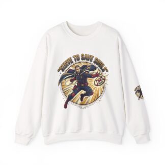 Captain Hero Crewneck Sweatshirt – "Born to Save Souls" Vintage Superhero Design