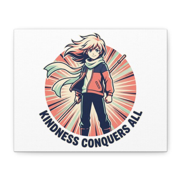 Kindness Conquers All Canvas Wall Art – Inspirational Anime Hero Print