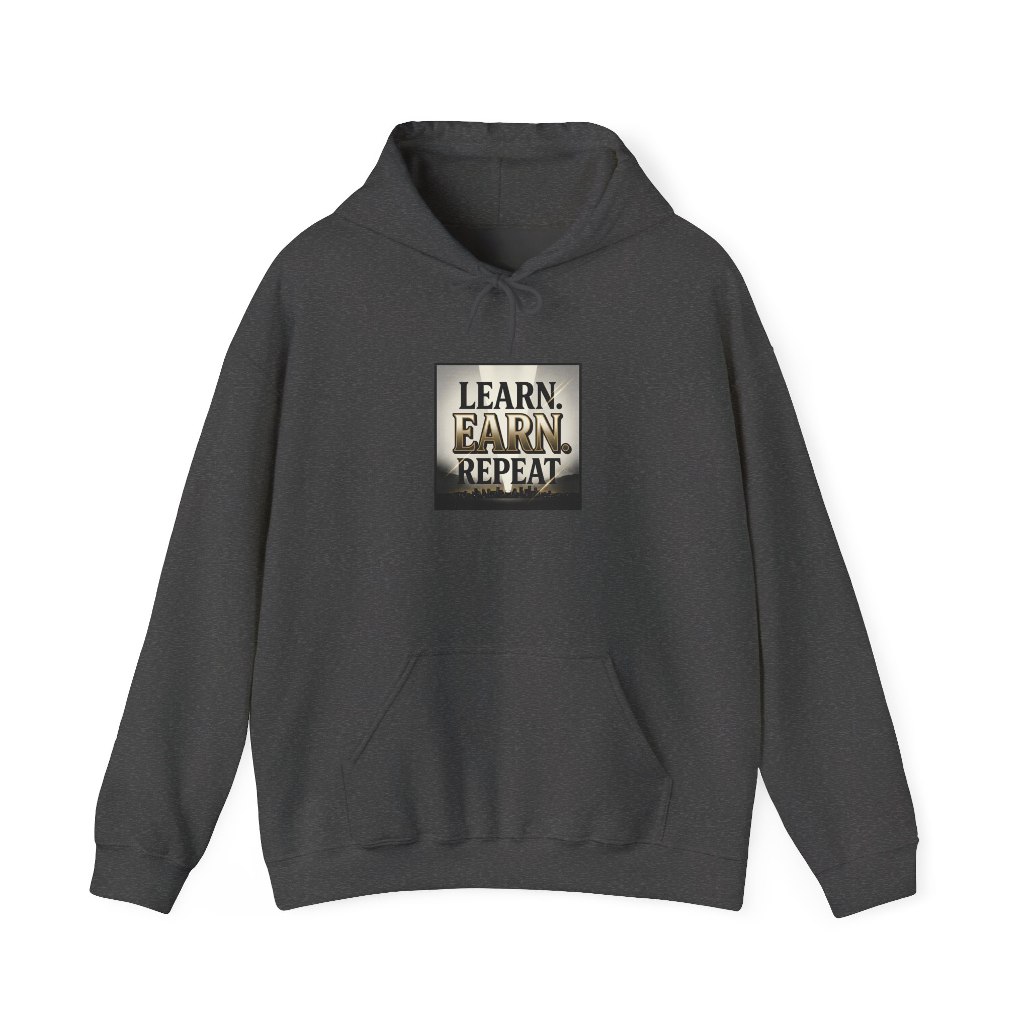 Hoodie — "Learn. Earn. Repeat." Motivational Pullover