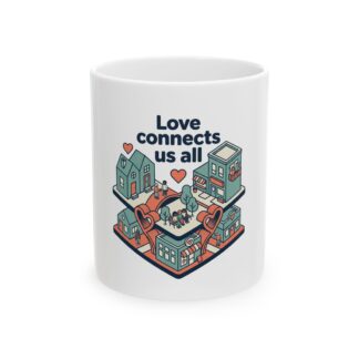 Ceramic Mug — "Love Connects Us All" Community Coffee Mug (11oz, 15oz)