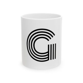 Monogram 'G' Retro Stripe Ceramic Mug (11oz & 15oz)