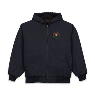 Embroidered Work Jacket - Floral Crest Hooded Duck Cloth