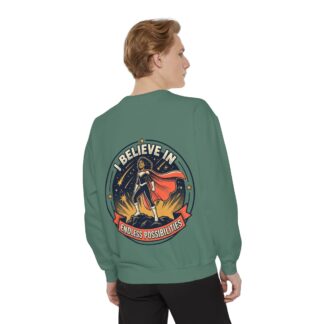 Inspirational Superhero Sweatshirt — "Believe In Endless Possibilities" Graphic