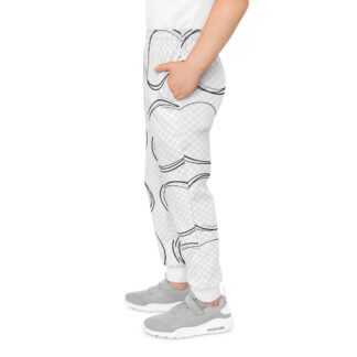 Youth Joggers — Minimal Black Circle Pattern All-Over Print