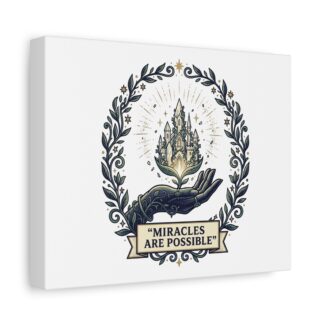 Miracles Are Possible Canvas Wall Art — Inspirational Castle Illustration