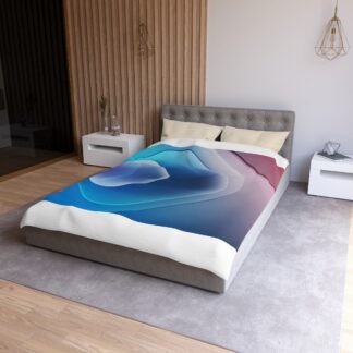 Abstract Blue Gradient Duvet Cover — Modern Geometric Microfiber Bedding
