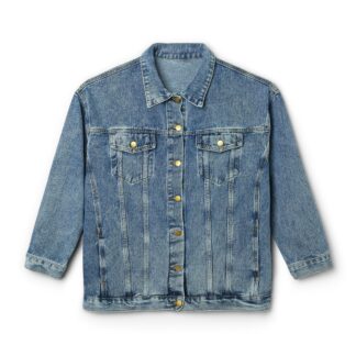 Women's Denim Jacket — 'Happiness Grows' Plant Patch Back Logo