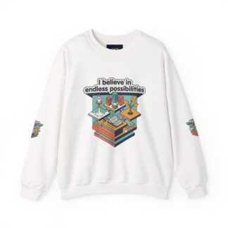 Crewneck Sweatshirt — "I Believe in Endless Possibilities" Inspirational Graphic