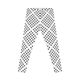 Geometric Grid Leggings — Black & White Patterned Women's Leggings