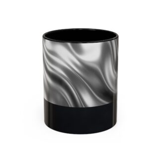 Black Silver Marble Accent Coffee Mug — 11/15oz