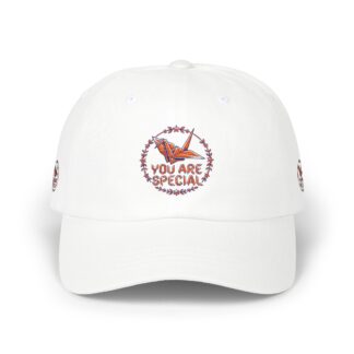 You Are Special Dad Cap — White Embroidered Bird Floral Baseball Hat